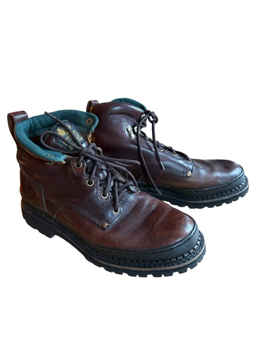 Georgia Giant Work Boots brown full-grain leather Goodyear welt Men's 7.5